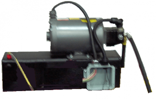 The 2.8 gallon per minute pump with a 3.2 hp motor and a 2.4 gallon reservoir are shown above.