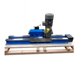 Side view showing MB65 spindle with the Nord gearmotor, lubrication manifold and lubrication lines.