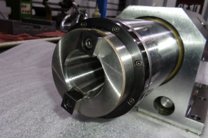 Close up of 40 NMTB spindle nose with keys