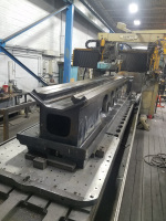 We surface ground the ways of this Mazak Powermaster Lathe Bed to ± .0002” over 172.5” on our Favretto TU600 surface grinder.