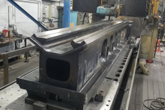 We surface ground the ways of this Mazak Powermaster Lathe Bed to ± .0002” over 172.5” on our Favretto TU600 surface grinder.