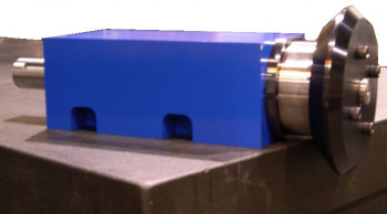Custom Block Spindle for 32" dia. metal sawing blade 50 HP, 5700 RPM