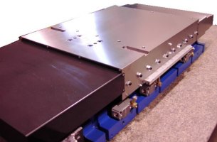 Low Profile LHW18 Slide, Ballscrew Drive with Limit Switches,Telescoping Cover non-drive side, 5-sided Sheet Metal Cover on drive-side