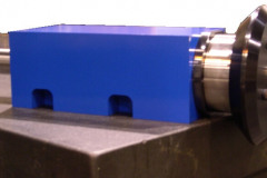 Custom Block Spindle for 32" dia. metal sawing blade 50 HP, 5700 RPM