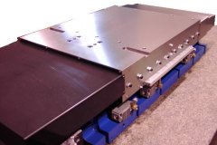 Low Profile LHW18 Slide, Ballscrew Drive with Limit Switches,Telescoping Cover non-drive side, 5-sided Sheet Metal Cover on drive-side