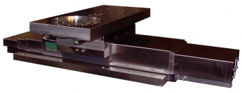 LRW12/HRW12: two axis slide assembly with metal way covers and special machining on the top saddle. Used for metal spinning.