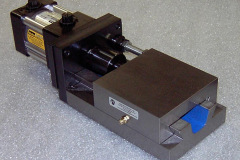 CB4: dovetail slide with air cylinder and stop rod. Used for tooling.